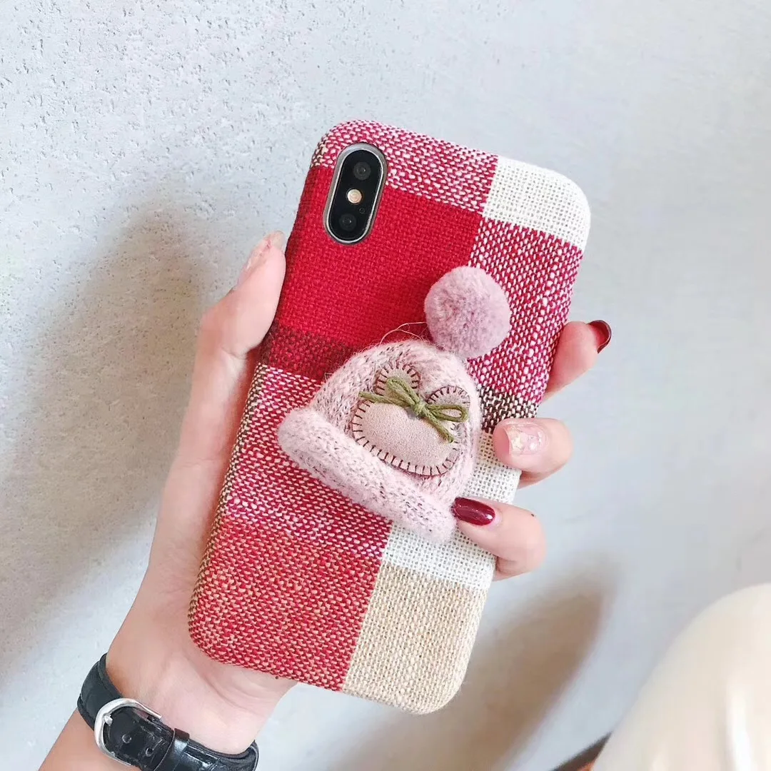 Симпатичная Рождественская шляпа Крышка для iPhone XS MAX XR чехол X 8 7 Plus 6s крышка
