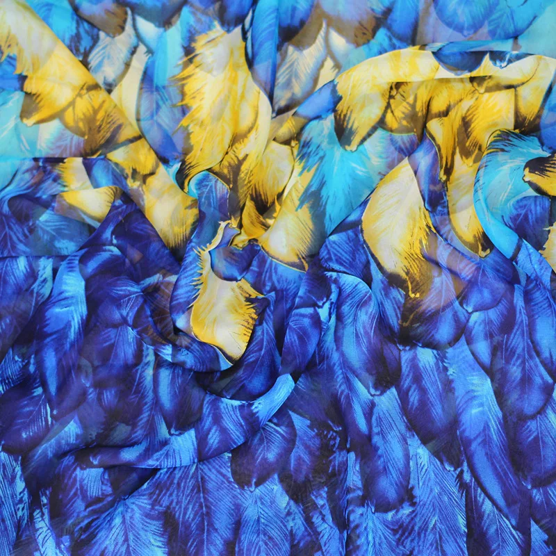 Красные и синие двухцветные платья 100% шелковая шифоновая ткань шарф юбка рубашка