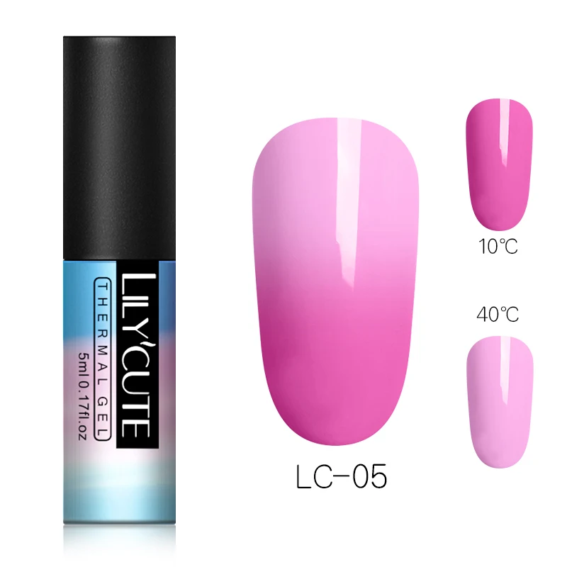 Pure 5 LILYCUTE косметика парфюмерия диспенсер 5 мл Температура изменения Цвет Гель-лак для ногтей, Термальность лак для ногтей Гель-лак био-Гели Soak Off UV лампа длительного действия хамелеон лак для ногтей Лаки - Цвет: Pure 5