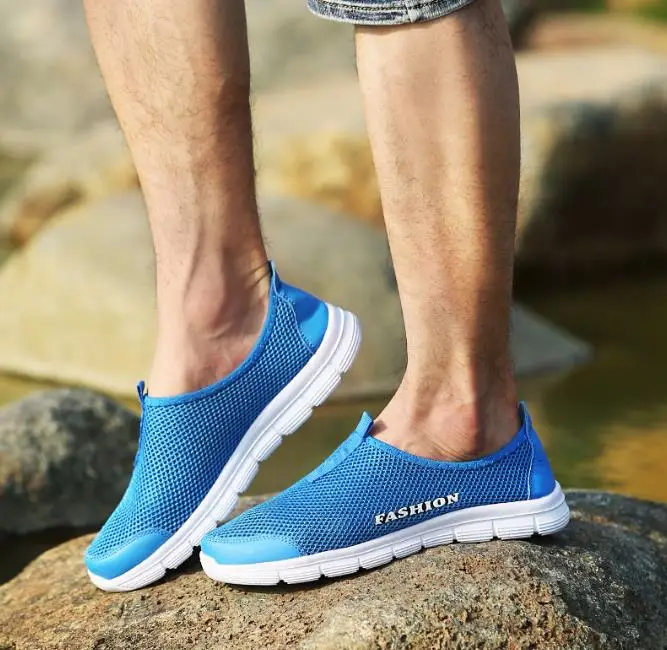 Модная Летняя обувь мужская повседневная водонепроницаемая сетчатая больших