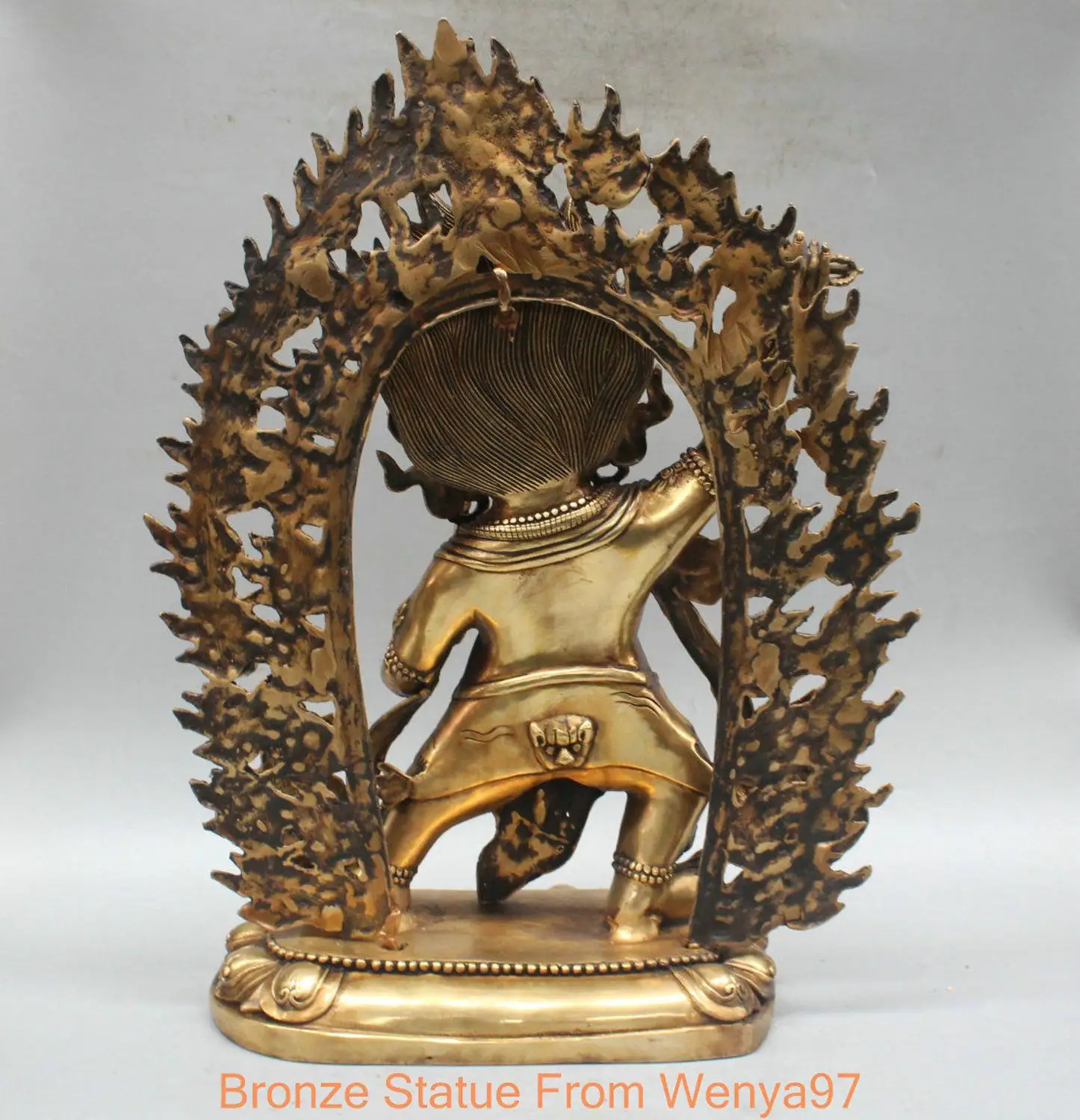18 &quotКитай Тибет Ваджрапани Махакалы Ямантака Будды Бронзовая Статуя QQ|qq car|qq chinaqq