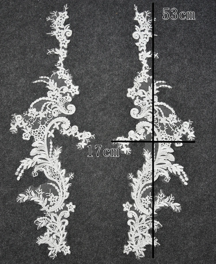 2 шт. высококлассные бутиковые Свадебные нашивки кружевное свадебное платье