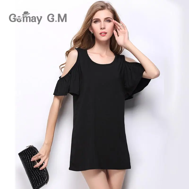 Женское платье с круглым вырезом повседневное пляжное мини однотонное черное