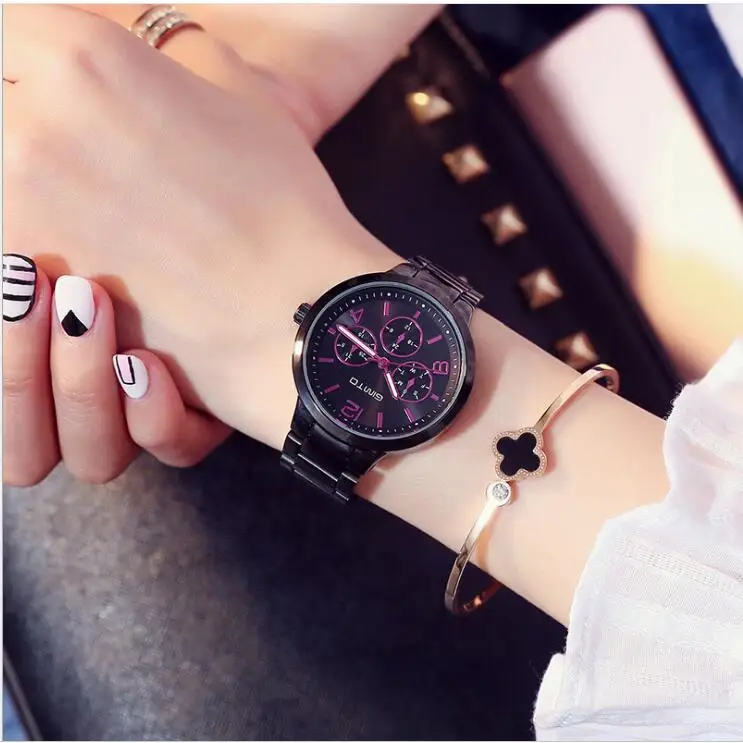Часы Женская мода роскошные часы Reloj Mujer Нержавеющая сталь качество Алмазный