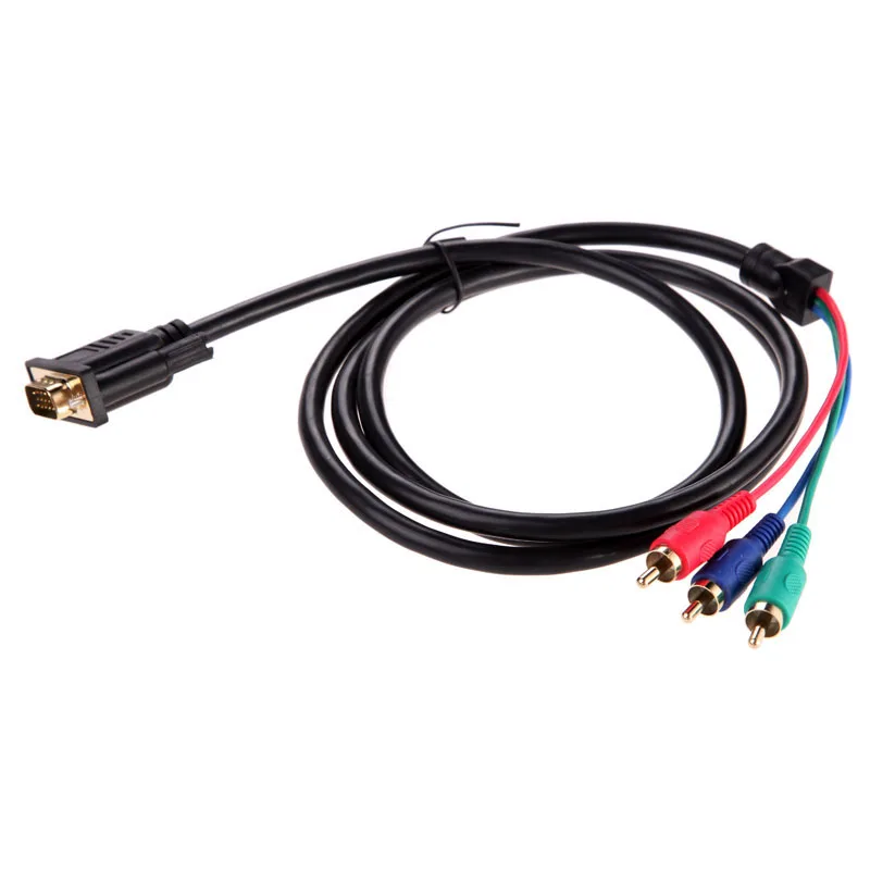 1.5m 5Ft VGA to TV 3 RCA Component AV Premium Version Audio Cable Adapter for PC Laptop P4PM | Компьютеры и офис
