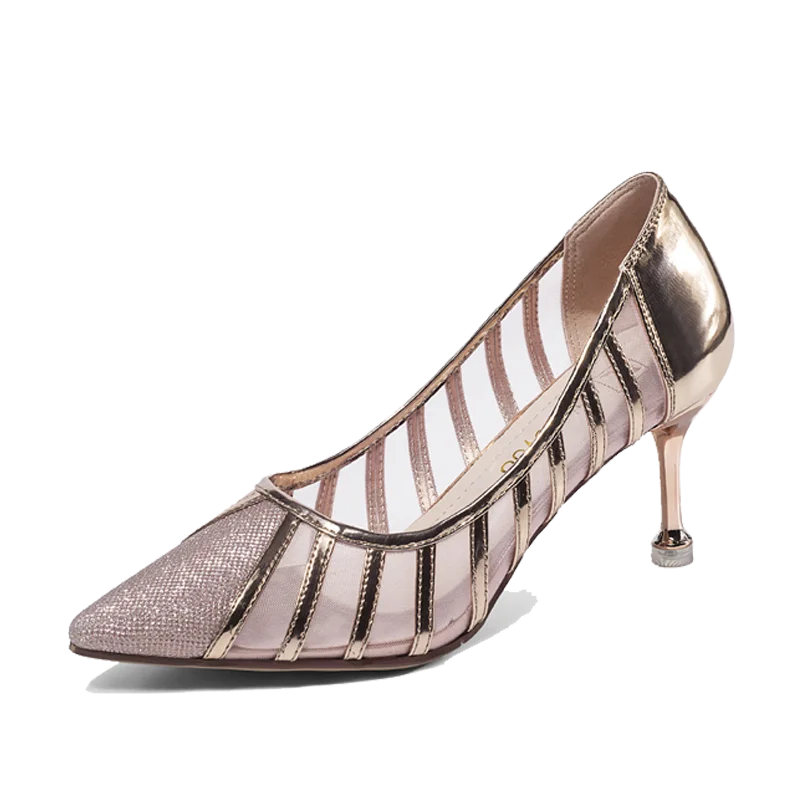 Gold silver women high heels sandals ladies Summer pumps sexy mature hollow out thin heeled party shoes 2019 | Обувь