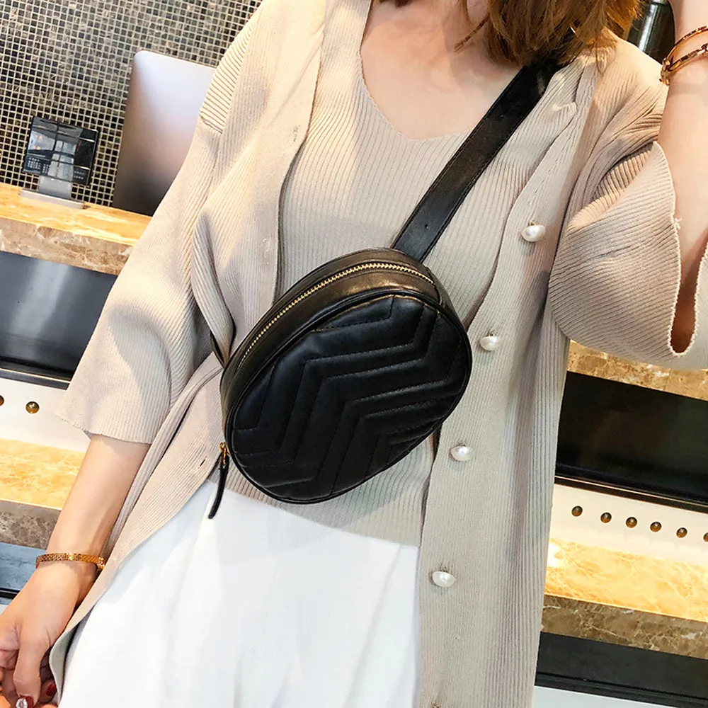 girls Chest Bag Fashion Women Pure Color Leather Messenger Shoulder leisure waist bag | Багаж и сумки