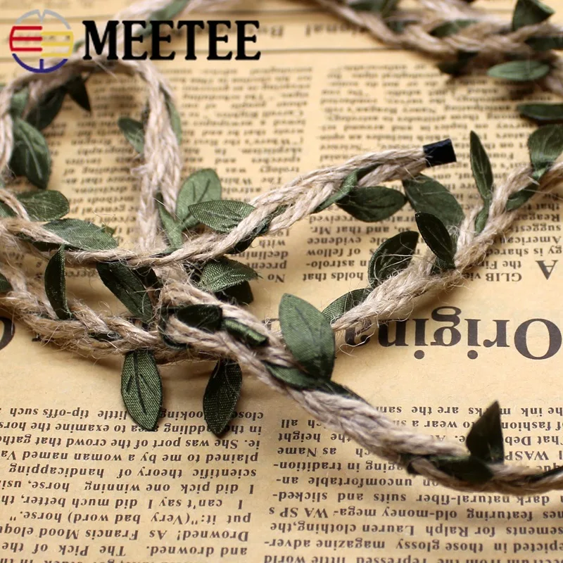 Meetee 10 метров 6 мм Хлопок джут Yarm фон сделай сам из ротанга пеньковая веревка лист