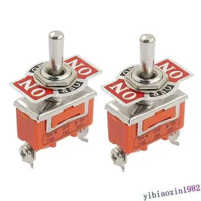 10pcs On/Off/On 3 Screw Terminals AC 250V 15A SPDT Toggle Switch