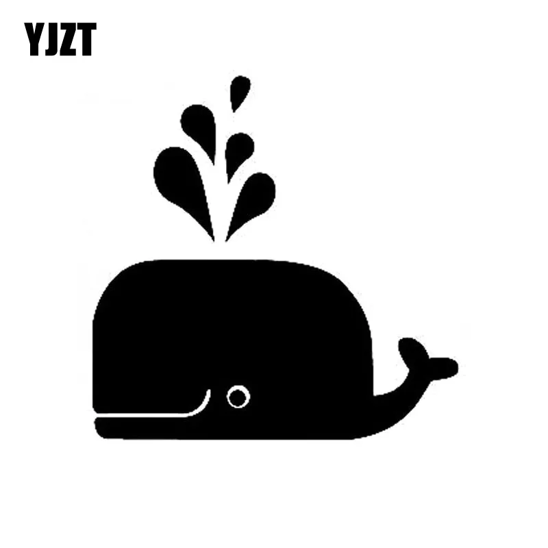 Картинка Cute WHALE для автомобиля из винила высокого качества 13 см х 13 см, наклейка Черный серебряный аксессуар C11-0433.