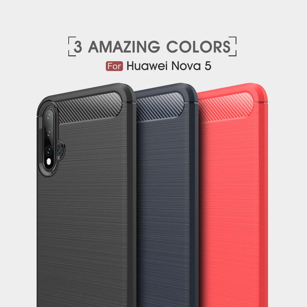 Крышка чехла из карбонового волокна 6.39 для Huawei Nova 5, для 6 Nova5 Nova6 Pro 4G 5G телефона.