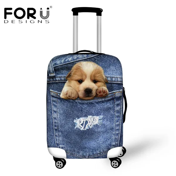FORUDESIGNS/крутые животные Волк Принт путешествия эластичный багаж защитные чехлы 3D Собака Хаски чемодан чехол для 18-30 дюймов чехлы - Цвет: CC1672
