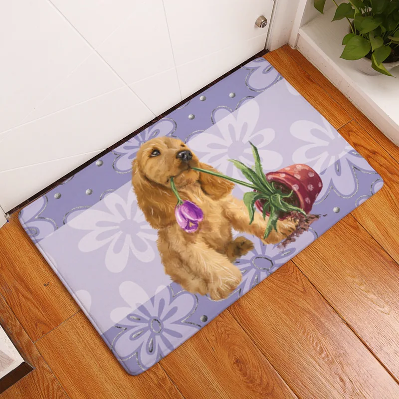 Милый мягкий коврик для дверей с принтом собаки Нескользящие кухонные ковры