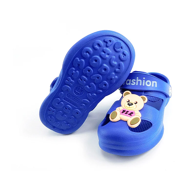 Dark Blue(Bear) Сабо De Jardin реальные Новые Детские's обувь Cave буксировочный прозрачные тапочки Eva сабо экологически чистый детский сад отверстия - Цвет: Dark Blue(Bear)