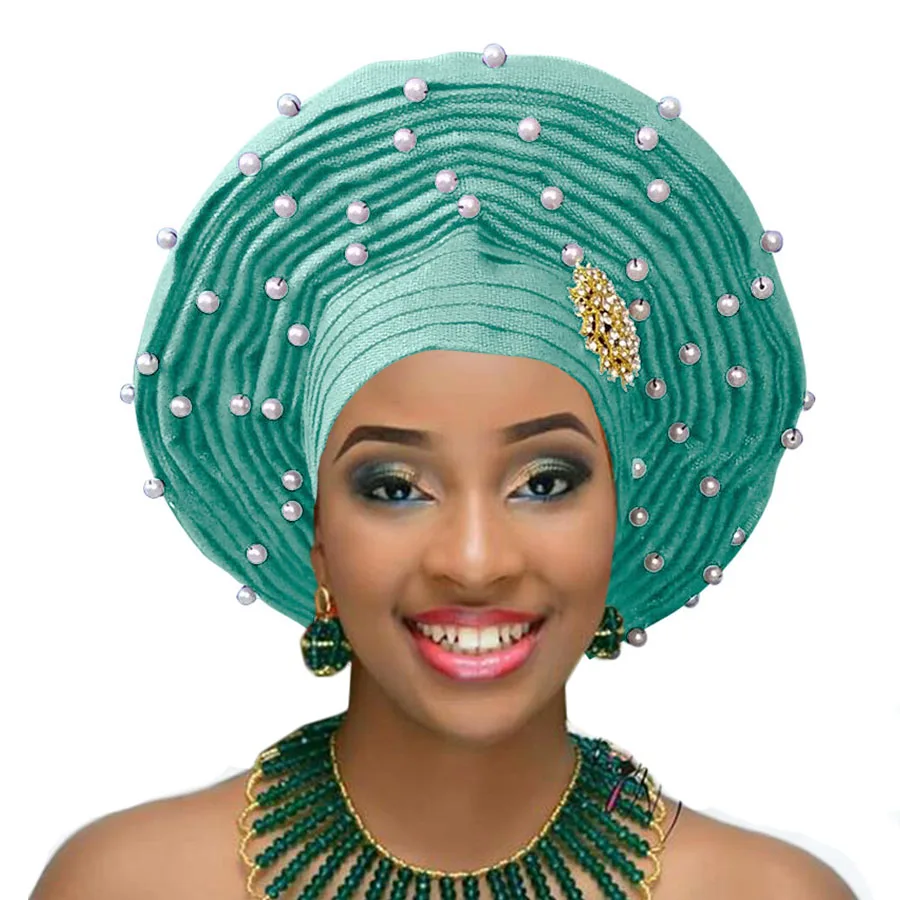 Aso oke головной убор с бисером aso oke нигерийский головной убор aso ebi африканский геле Авто геле Африканский головной убор