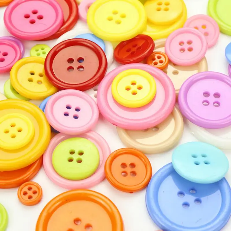 1000 шт./лот 10 мм/15 мм пластиковая кнопка для Color4 Holes Детская Кнопка сделай сам