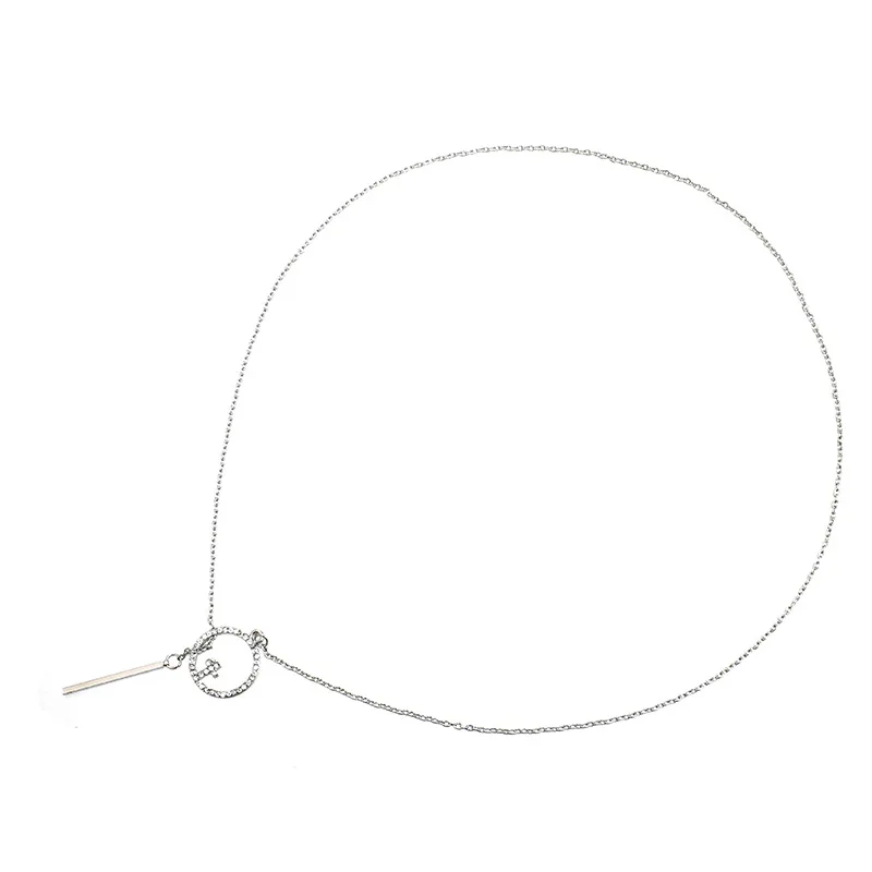 

Fashion Cross Round Pendant Necklace Silver Color Mosaic Crystal Long Necklace For Women Wedding Gift