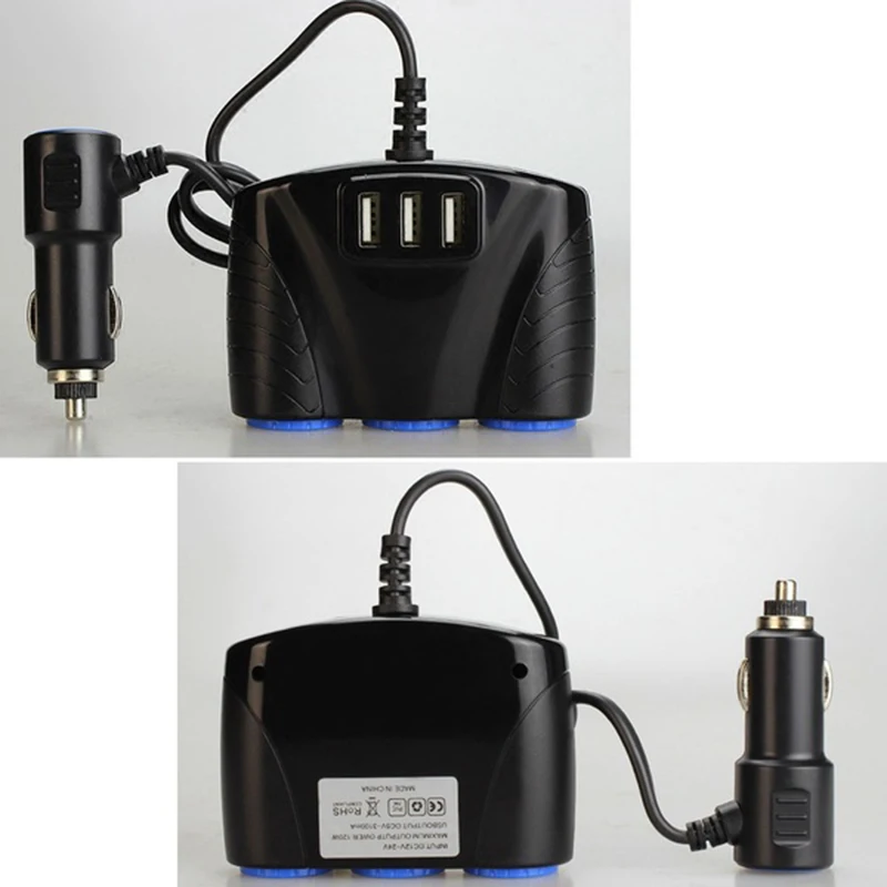 12V 24V розетка для автомобильного прикуривателя Разветвитель зарядное USB