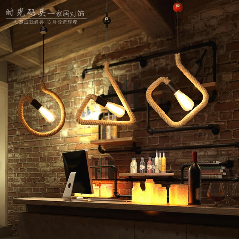 Подвесные светильники в стиле ретро веревка для креативного сада ресторана бара