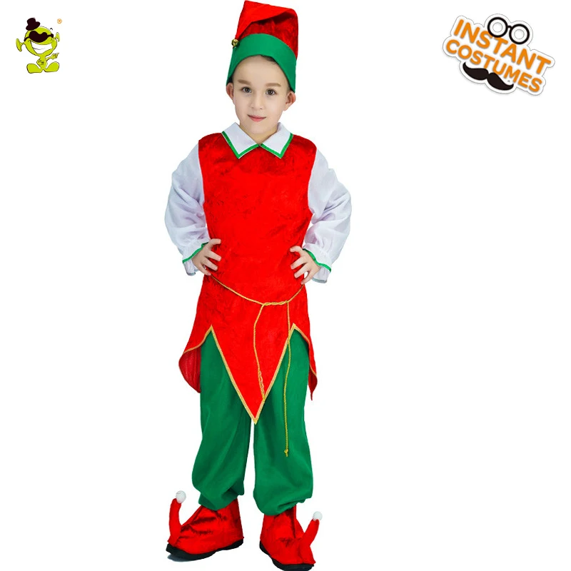 Детские костюмы с изображением эльфа для маленьких мальчиков на Рождество