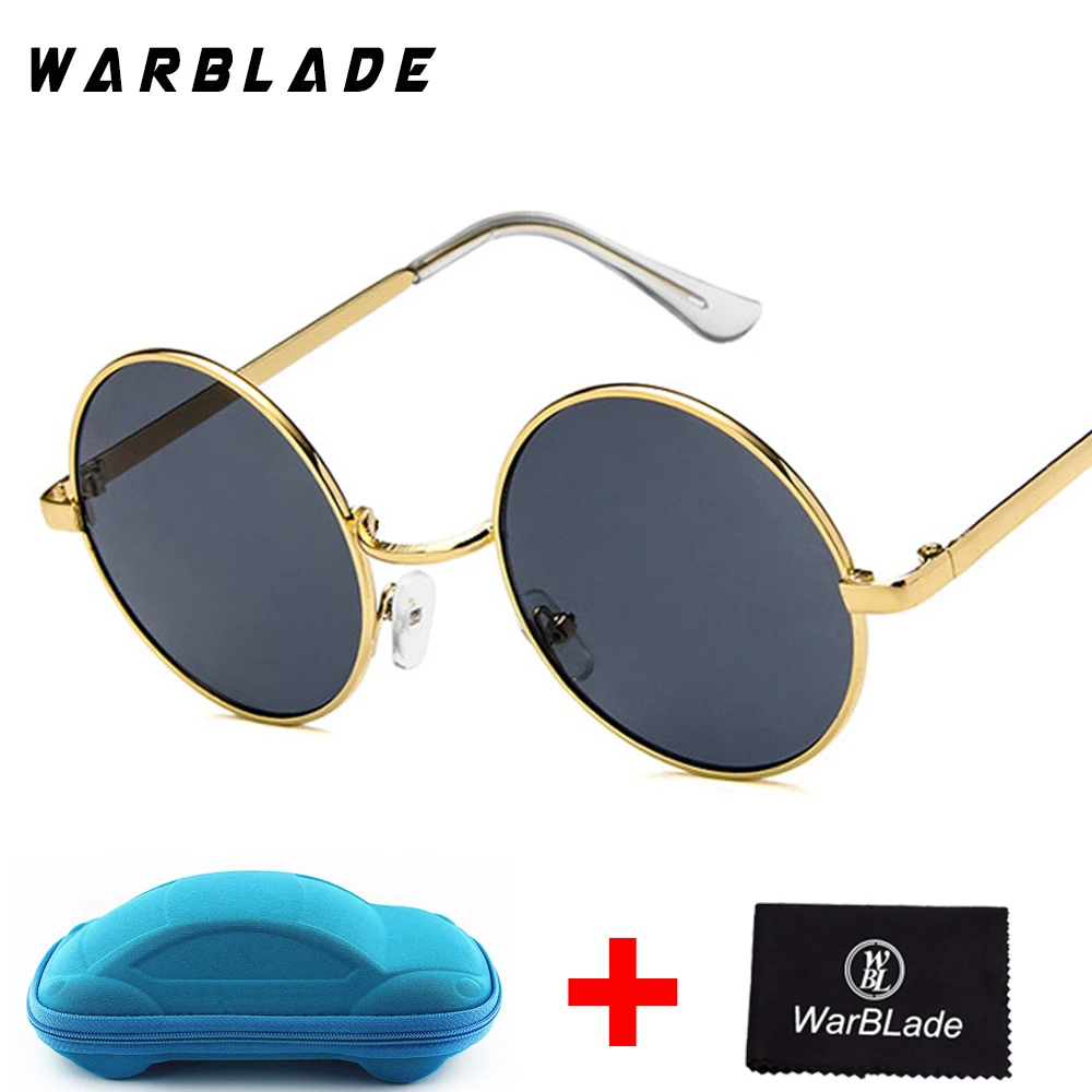 2018 модные Голубые Круглые Солнцезащитные очки женские брендовые дизайнерские