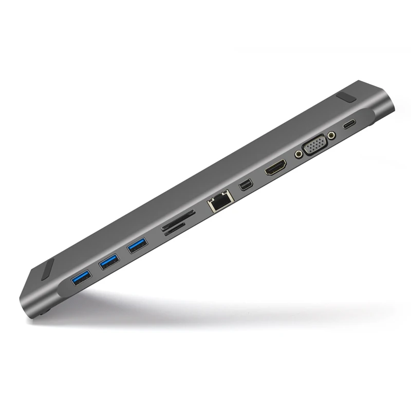 Многофункциональный usb-концентратор 11 в 1 алюминиевый адаптер type C с 3 портами Usb 0
