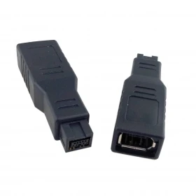 

100pcs / lots IEEE 1394 6PIN Female to 1394b 9PIN male firewire 400 TO 800 adapter , Free shipping By Fedex