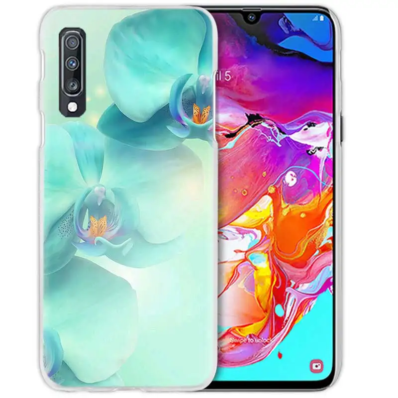 Цветы орхидеи Цветной корпус для samsung Galaxy A50 A70 A80 A20e A60 A40 A30 A20 A10 A8 A6 плюс A9 A7 жесткий чехол для телефона pc