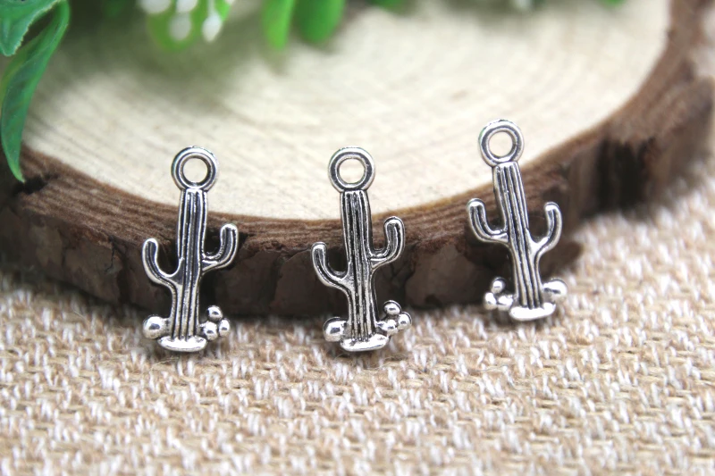 30 шт.-подвески в виде кактуса Античные тибетские серебряные подвески 20x9 мм |