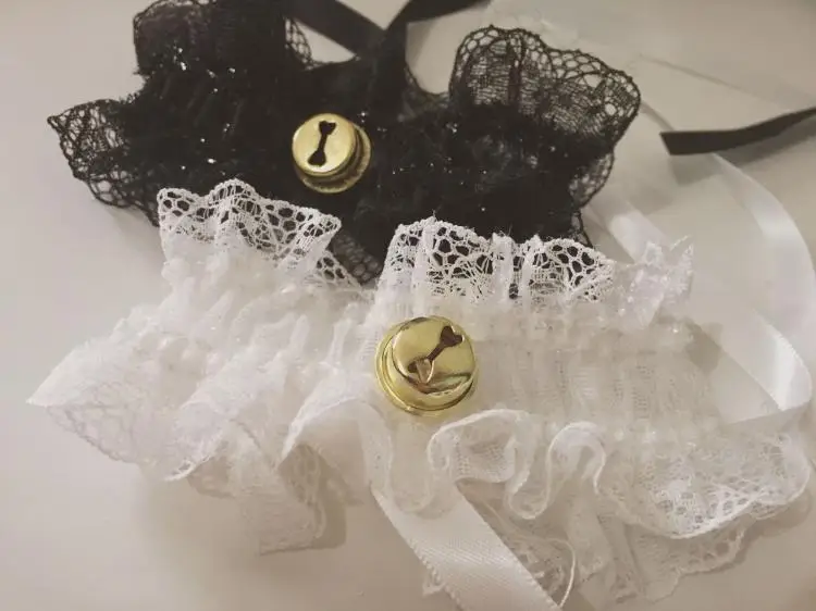 Женское белье, сексуальное, сексуальное, эротическое, на заказ, панк, Babydoll, черное, белое кольцо, кружево, регулируемый галстук, воротник