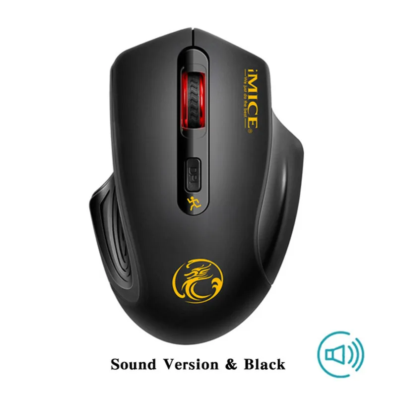 Black Sound IMICE USB Бесшумная беспроводная мышь 2000 точек/дюйм Регулируемая USB 3,0 приемник оптическая компьютерная мышь 2,4 ГГц эргономичные Мыши для ПК ноутбука - Цвет: Black Sound