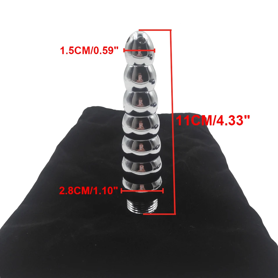 Анальная клизма camaTech с 7 бусинами для очистки душа нержавеющая сталь