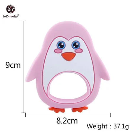 penguin Let's Make Baby Teether 1 шт. грызун мультфильм животное пищевой силиконовый прорезыватель BPA бесплатно коала Прорезыватель зубов "медведь" для зубов крошечный стержень - Цвет: penguin