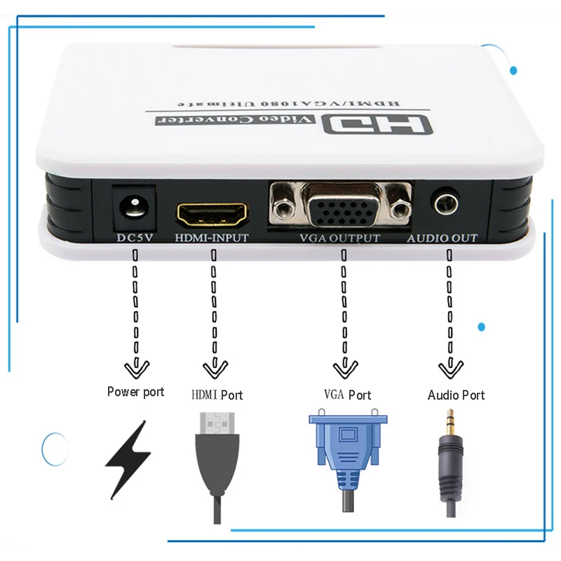 Baolyda HDMI в VGA конвертер 1080P аналоговый сигнал и аудио адаптер HD ТВ AV ПК|Кабели HDMI| |