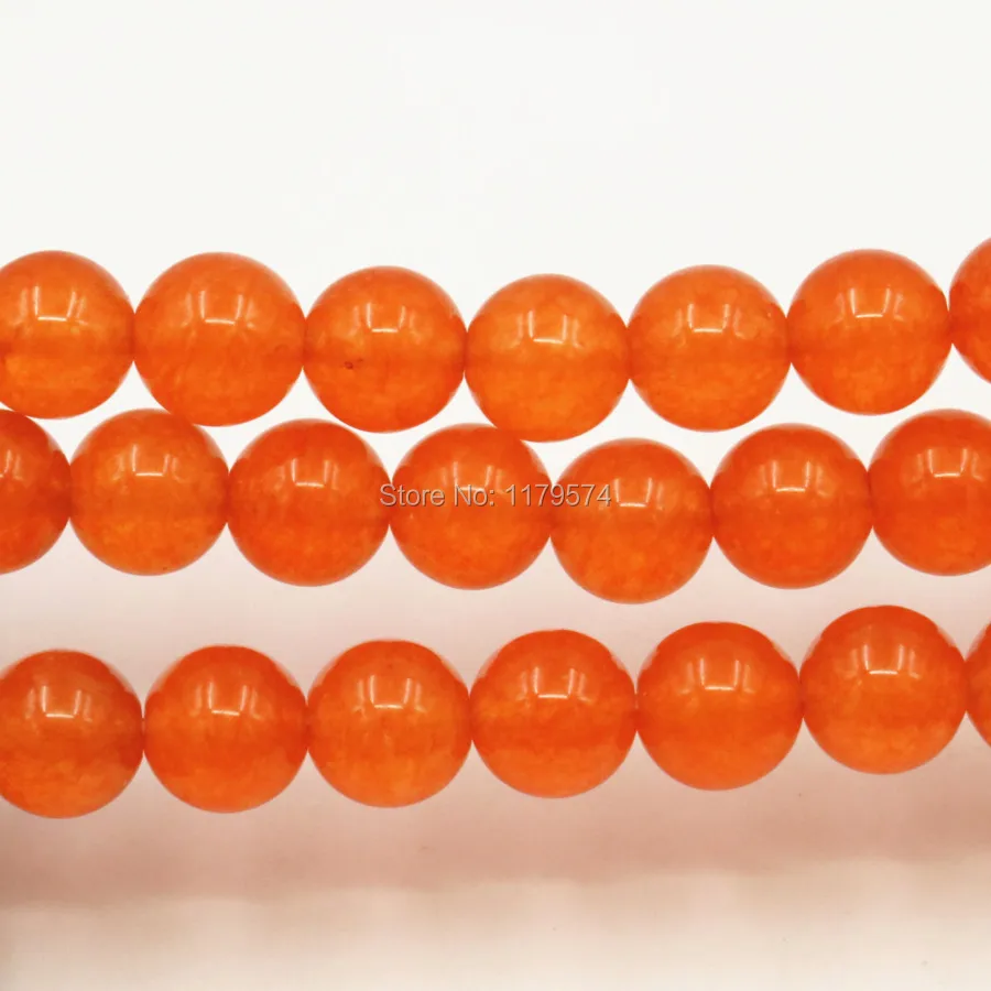 10mm Fashion Orange/Red/Pink/Blue/Green/White Crystal Chalcedony Stone Loose Round Beads Christmas Gifts 15inch Jewelry Making | Украшения