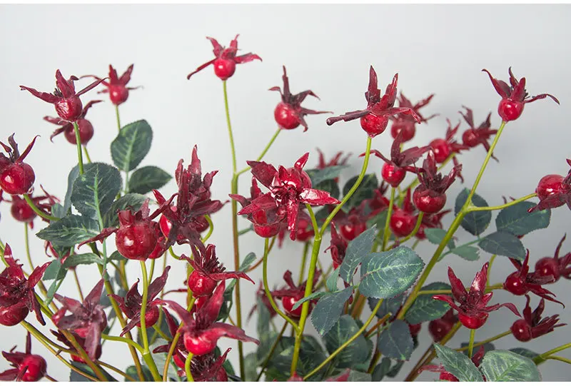 Искусственные цветы fructus rosae, пластиковые розы, шиповник, декоративные цветочные украшения