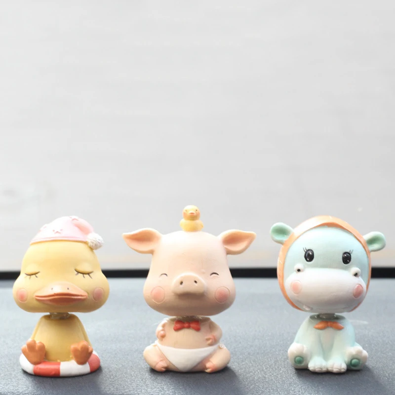 Мультяшное украшение с вращающейся головой из смолы для дома спальни гостиной