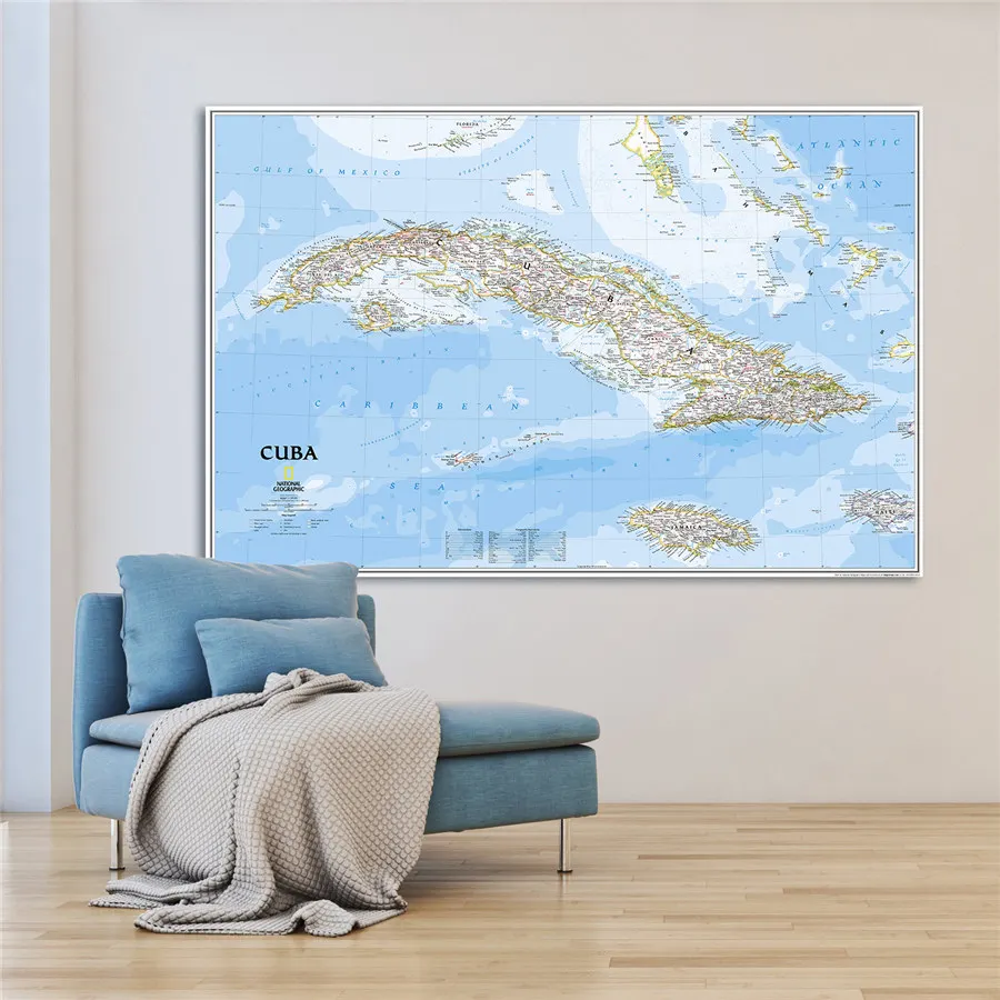 Карта с национальным географом Ближнего Востока карта Кубы нежная текстура