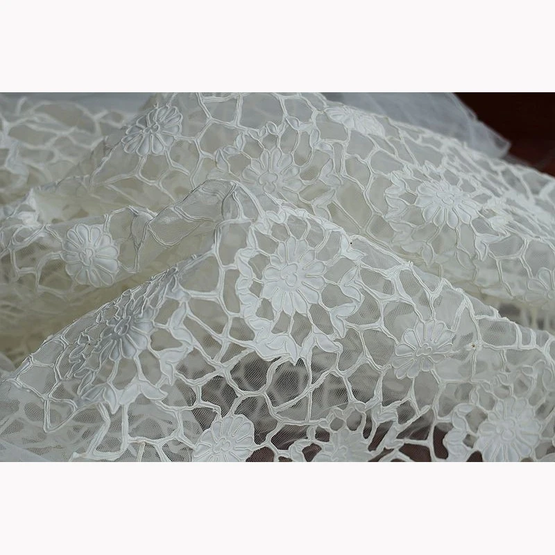 Кружевной Белый аланкон цвета слоновой кости высококачественный шнур свадебная