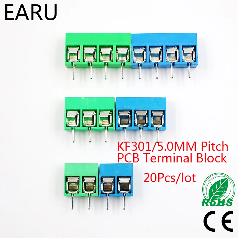 20 шт./лот фотометрический интервал 5 0 мм прямой контакт 2P 3P 4P винт PCB Клеммная