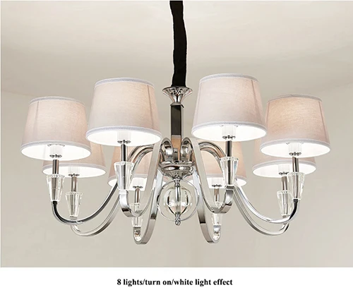 8 lights Современный блестящий хрустальный светодиодный настенный светильник, хромированный металлический светодиодный настенный светильник для спальни, светильники для столовой, настенный светильник для фойе, светодиодный настенный светильник - Цвет абажура: 8 lights