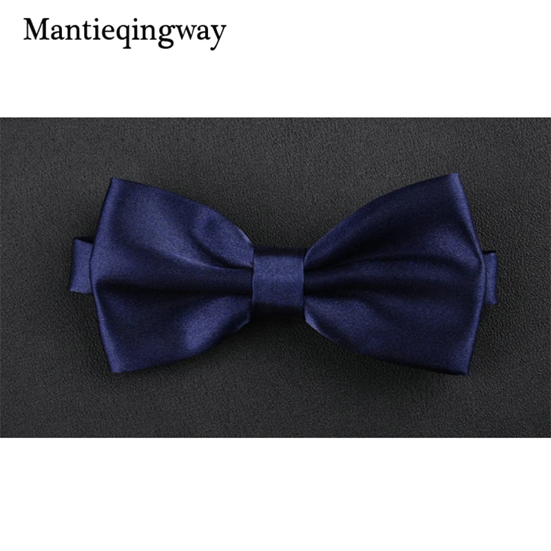 Mantieqingway мужской галстук бабочка из полиэстера сплошной цвет узкий досуг бизнес