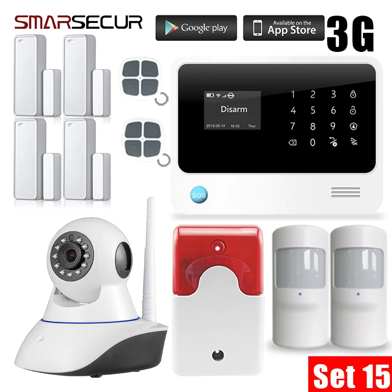 Smarsecur G90Bplus Беспроводная GSM сигнализация Android IOS управление приложением WIFI
