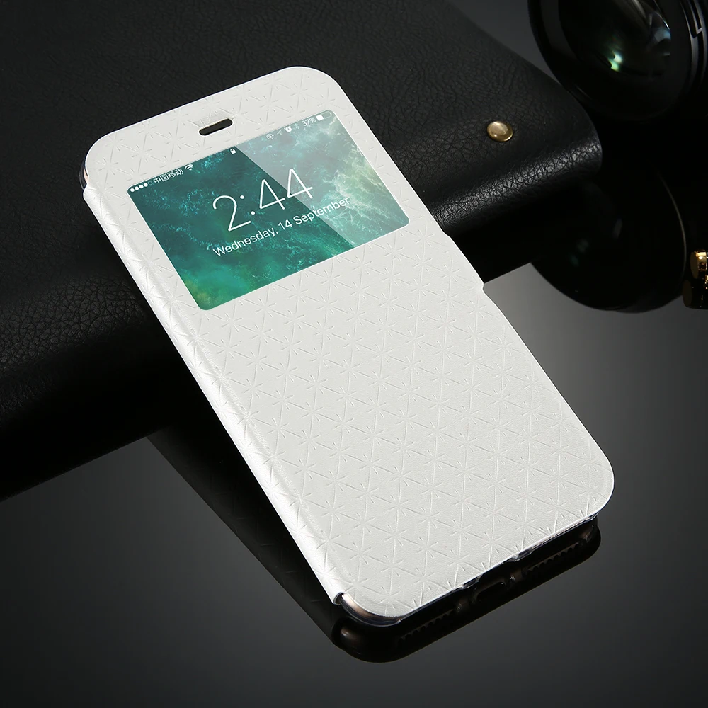 Золото Вид из окна чехол для iPhone 6S 7 8 6 Plus x 10 искусственная кожа флип Стенд