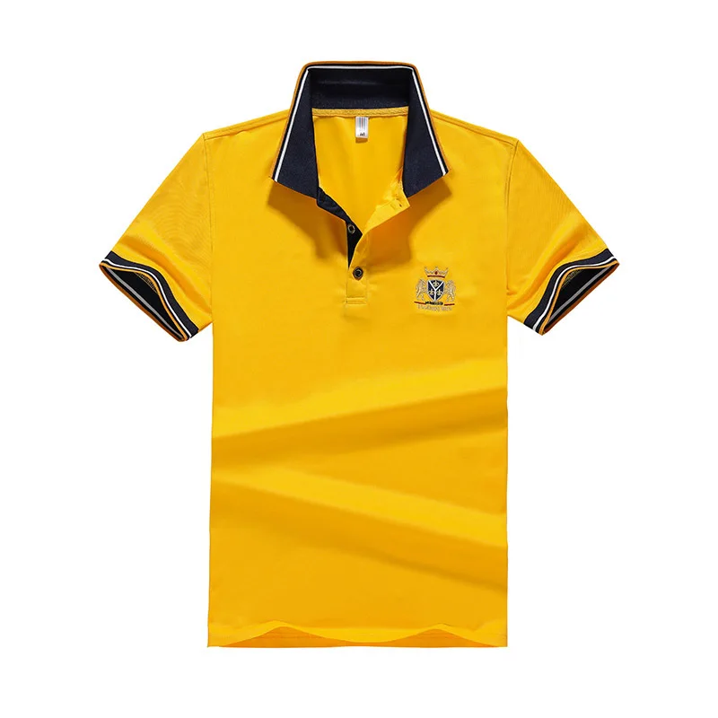 01-yellow TIEPUS, новинка, мужская рубашка Поло, хлопок, модная вышивка размера плюс 5XL, 6XL, 7XL, 8XL, брендовая мужская рубашка поло, повседневная, деловая, мужская рубашка Поло - Цвет: 01-yellow