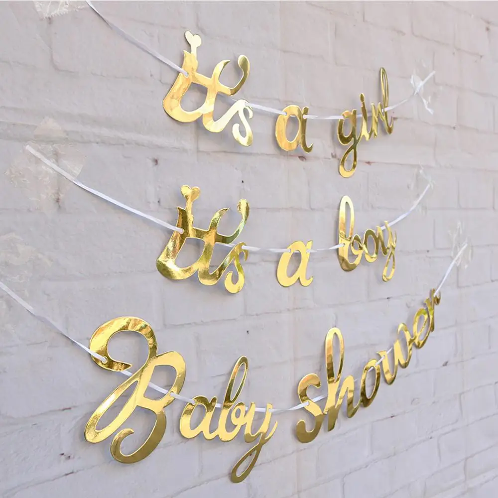 

LAPHIL Baby Shower Banner Its a Boy Girl Balloons Party Supplies Babyshower Decorations Gender Reveal Baptism Blue Pink Ballons