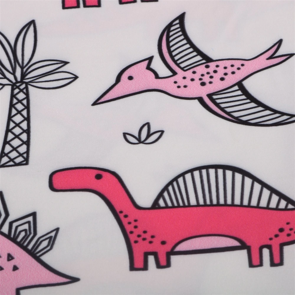 Domi Ketty girls dress print dinosaur pink summer children cartoon dresses baby girl princess birthday for party costume | Детская