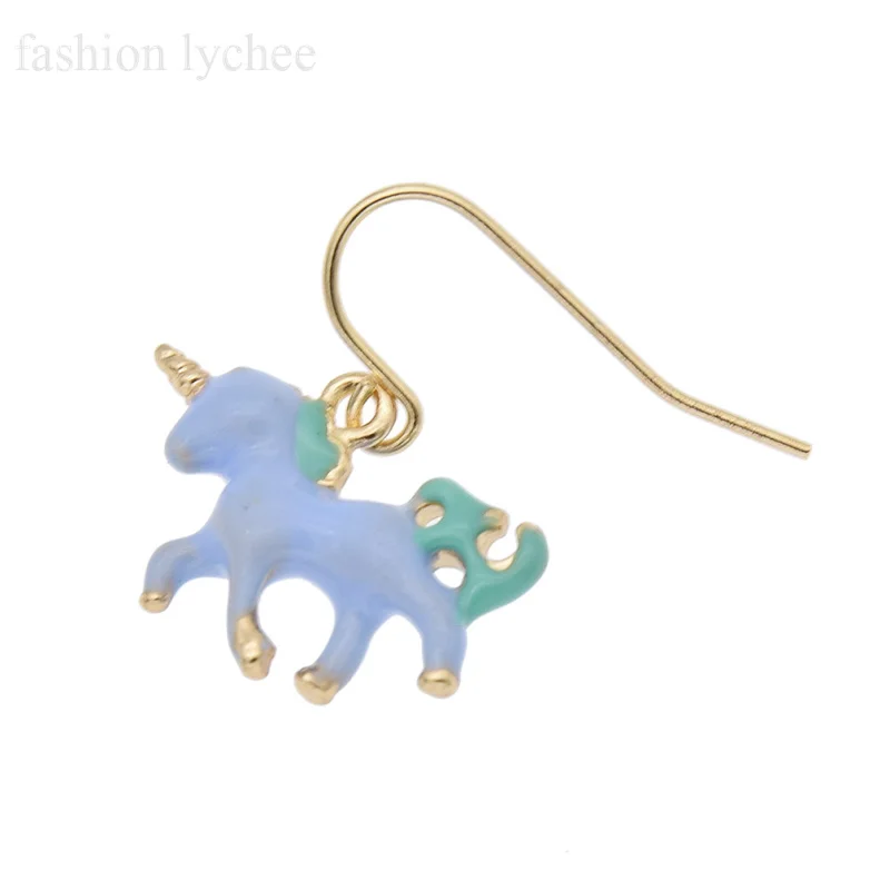 Женские серьги-гвоздики с единорогом lychee набор из 4 предметов со звездочками