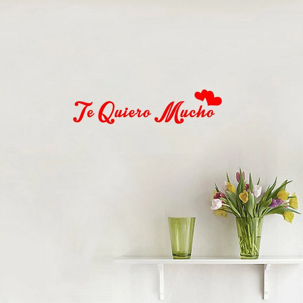 Новые продажи цитаты на испанском виниловые наклейки стену te quiera mucha I love you Letterings