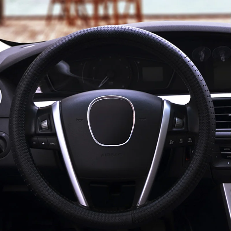 38CM cowhide Steering-wheel Covers for BMW 1series 126D 135i E81 E82 E87 E88 X6 E71 E72 F16 Car-styling Auto Accessories | Автомобили и